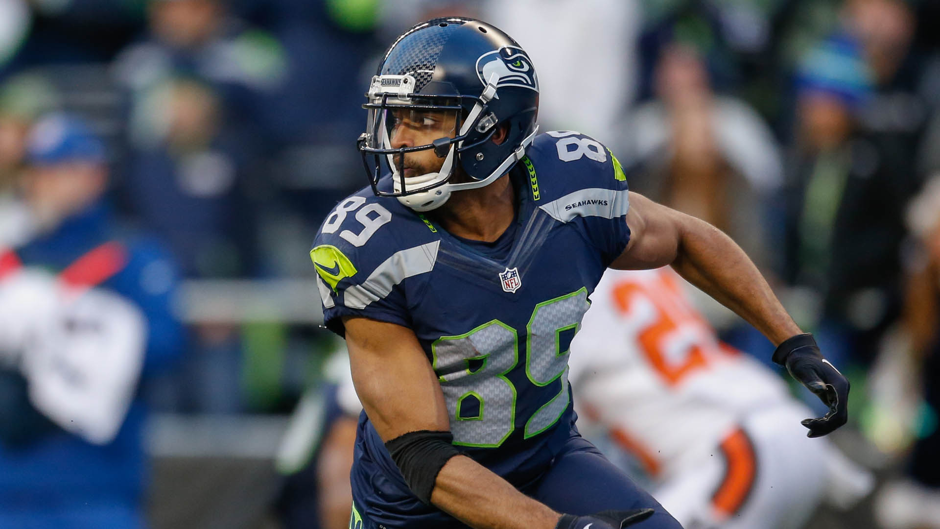 Wide receiver Doug Baldwin of the Seattle Seahawks runs with the