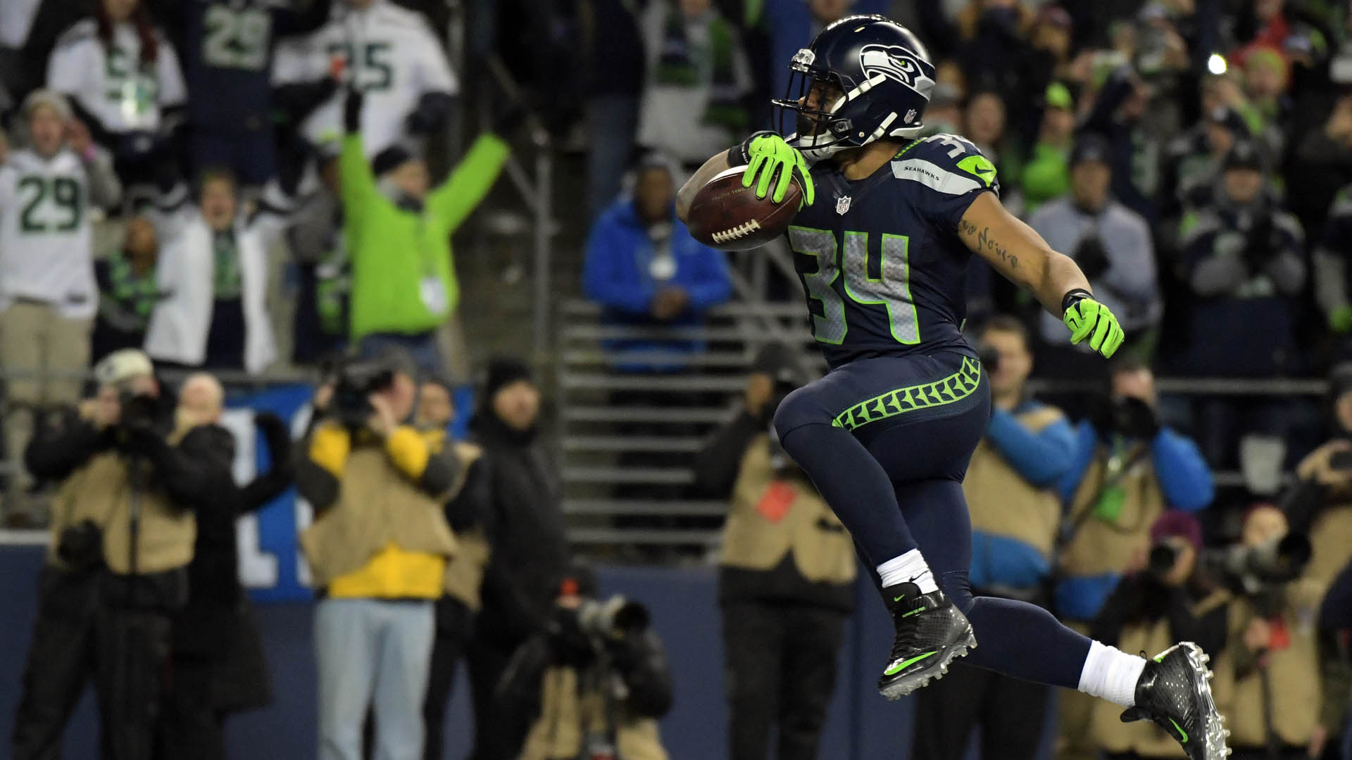 Thomas Rawls Touchdown Seattle Seahawks Running Back