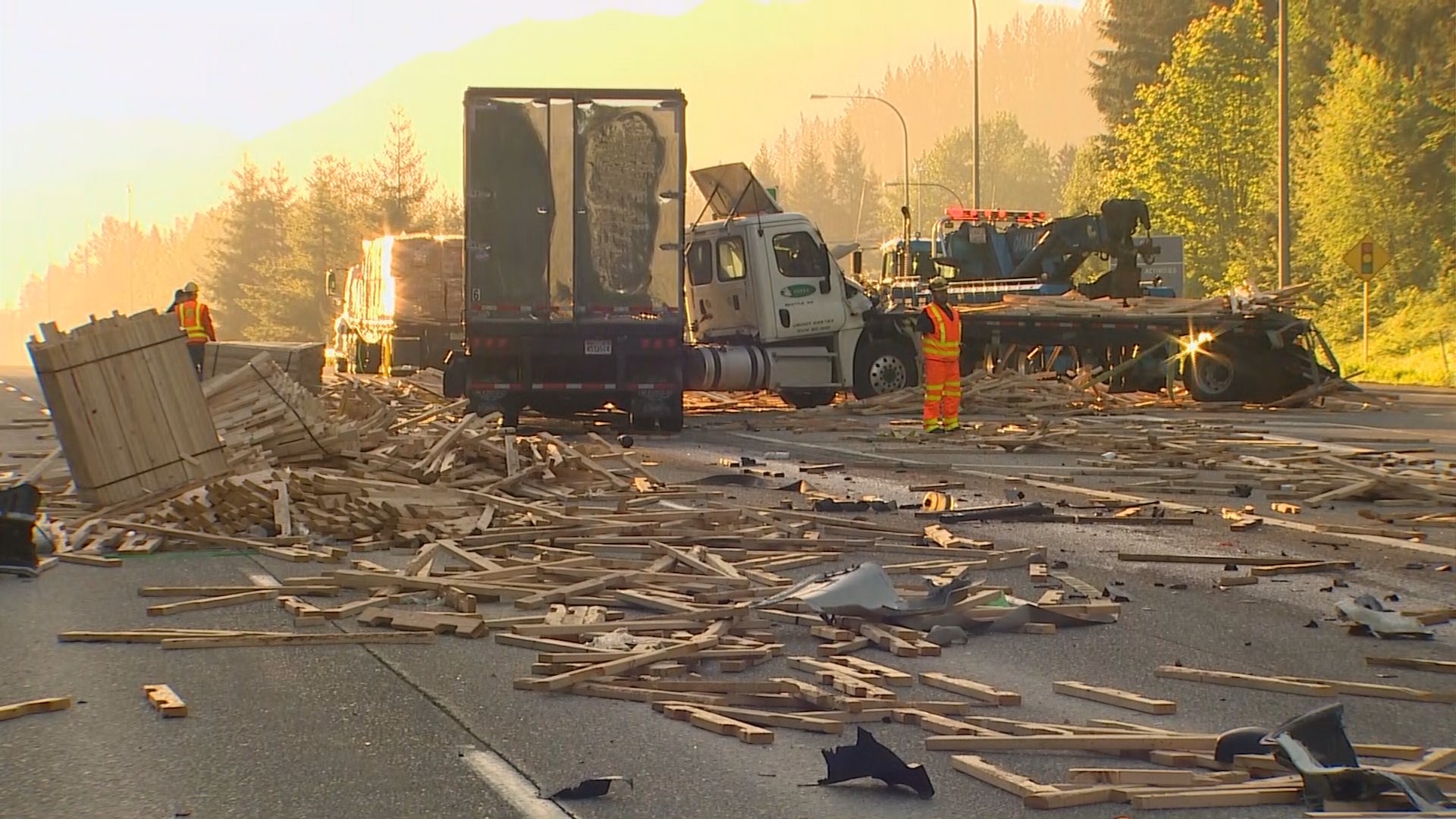 PHOTOS: Lumber spill on I-90 near Snoqualmie | krem.com