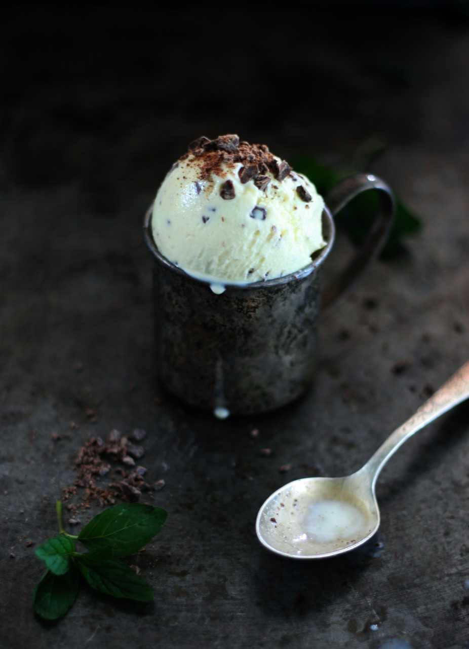 Delicious mint gelato