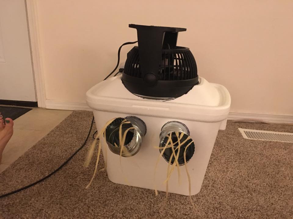 homemade ac styrofoam cooler