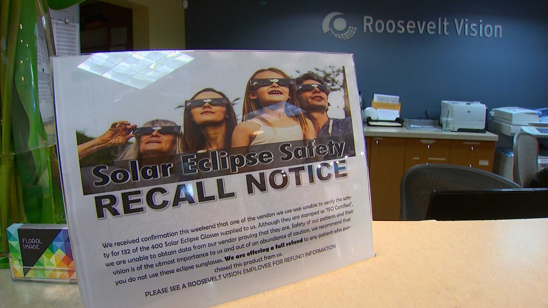 Seattle eye doctor's office recalls solar eclipse glasses