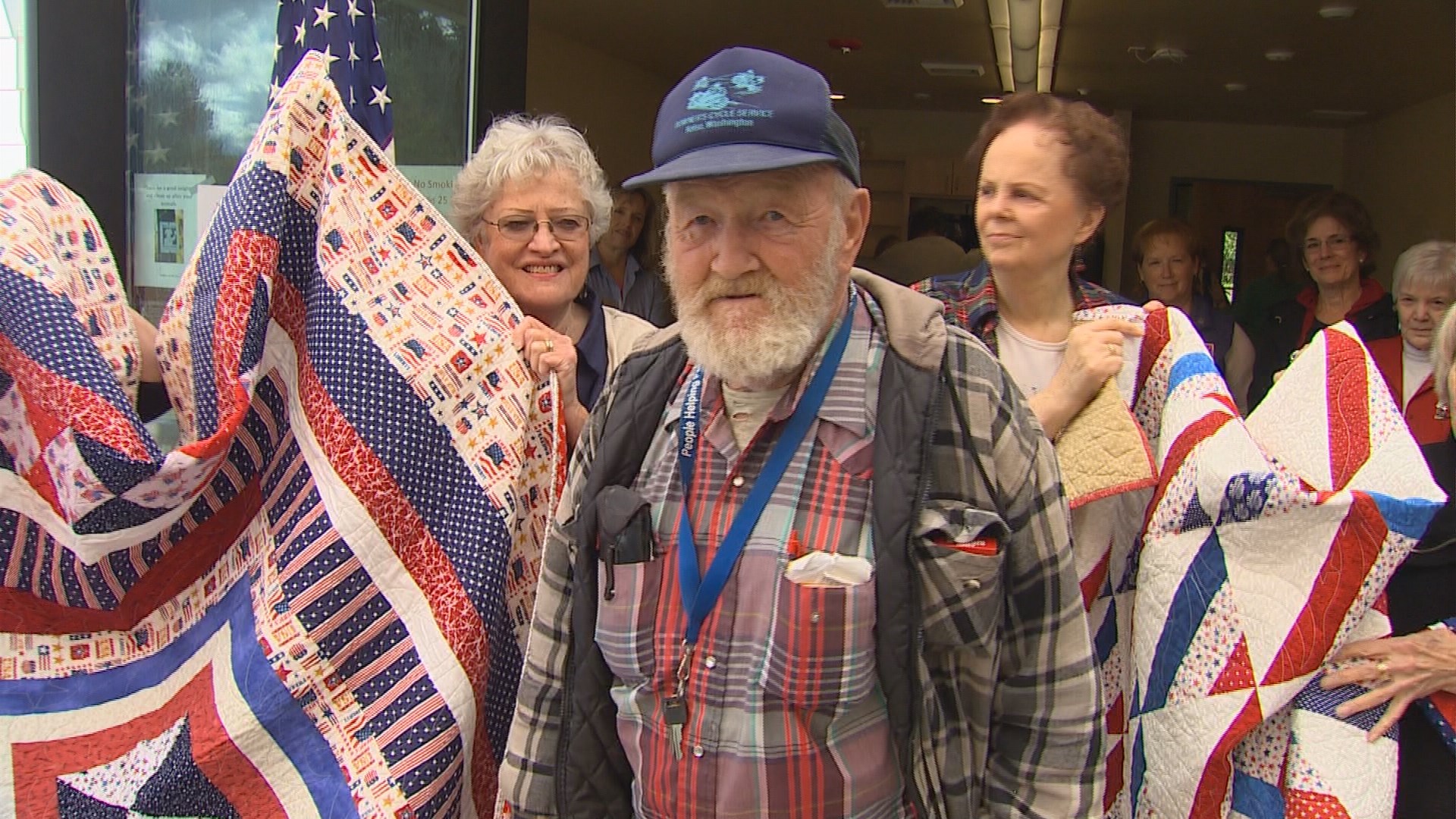 Recently Homeless Veterans Receive Quilts Of Valor King