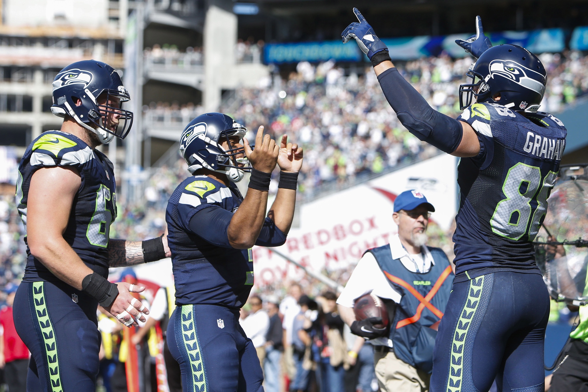 Seattle Seahawks tight end (88) Jimmy Graham on the field for